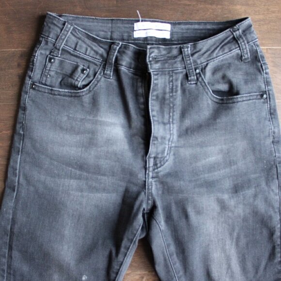3/$30 ONE X One Teaspoon Black Skinny Distressed 23 Raw Edge Hem Ankle - Picture 2 of 4
